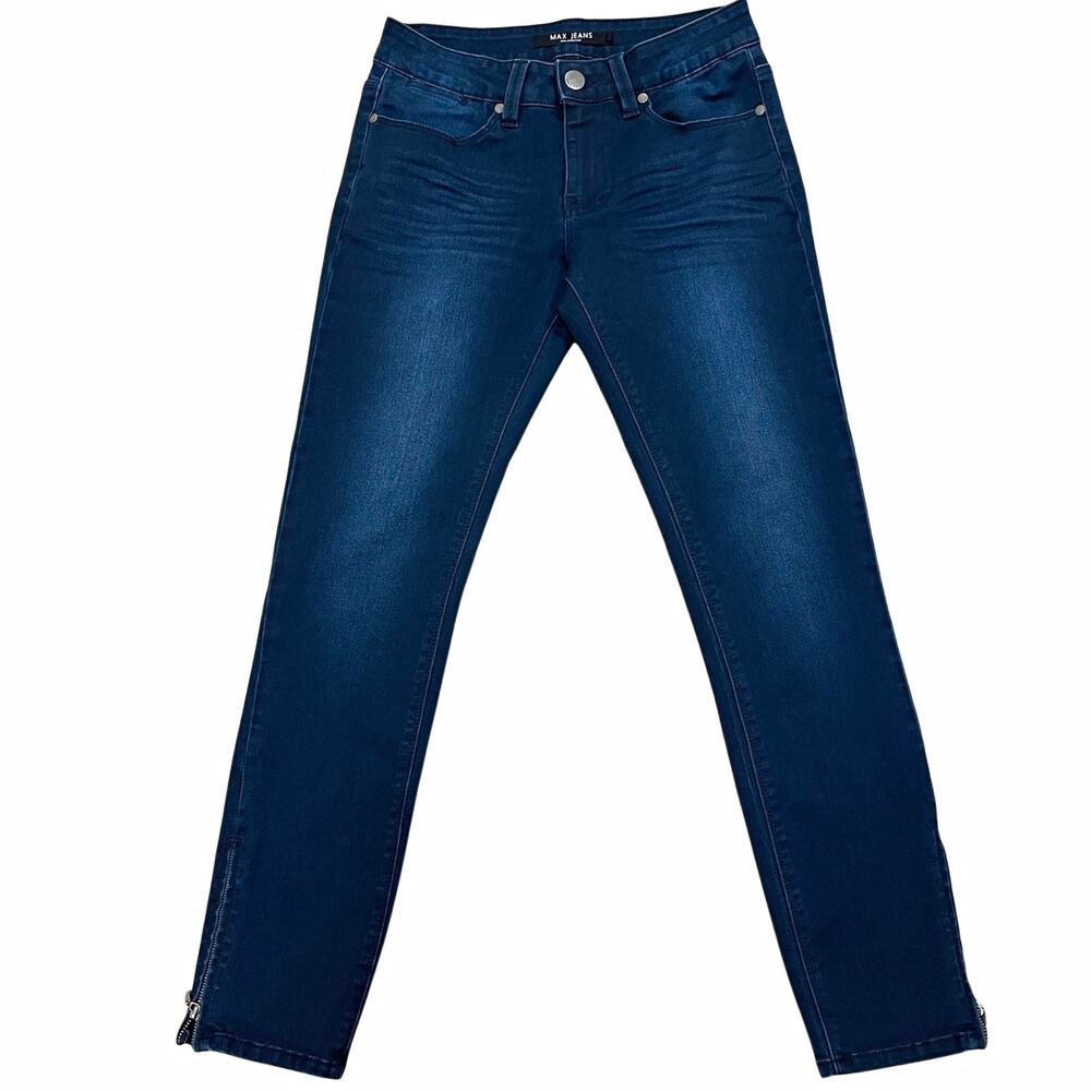 EUC MAX JEANS Skimmer Women Blue Skinny Jeans Slim Fit Stretch Zipper Pockets s4